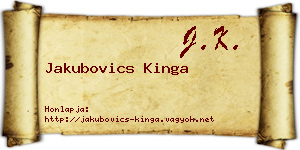 Jakubovics Kinga névjegykártya